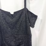 Candalite ‎ Plus Size 2X Dress Black Lace Sequin Cold Shoulder Full Maxi 341 Photo 8