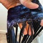 Viscose Gothic Boho Velvet Waist Belt with Long Fringe RaveCostume Festival S/M Blue Photo 4