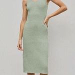 Cider Women's V-Neck Backless Knitted Midi Dress Sleeveless Pale Green Small NWT Photo 0