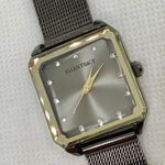 Ellen Tracy  women black tone watch 24mm case square, adjustable mesh running Photo 2