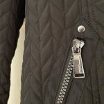 BCBGeneration  Black Quilted Silver Hardware Lined‎ Parka Hooded Size XS Jacket Photo 1
