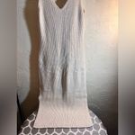 Cable & Gauge Maxi Sweater dress Ivory Oatmeal LG Photo 8