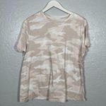 Athleta Women Plus Size 1X Sea Salt White Camo Organic Daily Crew Neck Shirt Photo 0