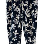 Three Dots  Black Floral Velour Lounge Joggers Photo 0