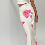 Princess Polly NWT  Karalle Skirt Set Cream / Pink Size 12 Photo 0