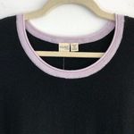 Cloth by Design New Convertible Side Slit Sweater Contrast Trim Black Purple Photo 8