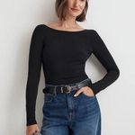 Madewell  Ballet Thong Bodysuit Black XXS NWOT Modal Blend Photo 0