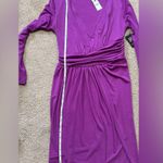 EXPRESS NWT ✨ purple v-neck faux wrap going out party dress, size small Photo 9