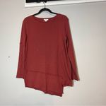 Sundance  Long Sleeve Shirt Asymmetrical Raw Hem Rust Orange Size XS Cotton Photo 2