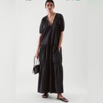 COS  Tiered Black Maxi Dress SZ:6 Photo 4