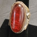 Vintage Red and Gold Tiebten Ring Photo 7