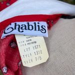 Vintage 70s Chablis Red Maternity Dress Peter Pan Collar Tie Dainty Floral 7/8 Photo 4