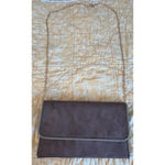 Lulus Purse Clutch Crossbody Brown Faux Suede Foldover Removable Chain Strap NWT Photo 1