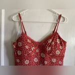 No Bo Peach Color Daisy Print Mesh Mini Spaghetti Strap Dress Size LG Photo 2