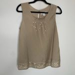 Coldwater Creek  Tan Shell Sequin Embellishment Sz M 10-12 Photo 5