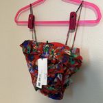 ZARA NWT  Red Floral Ruffle Crop Top Photo 5