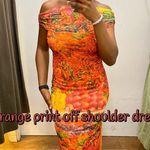 ZARA Tulle Off Shoulder Maxi Floral Print Dress w/Side Slit Size L NEW Photo 4