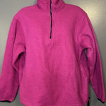 Catalina Fleece Pullover Womens Lrg Magenta 1/4 Zip Mock Neck Drawcord Pockets Photo 0