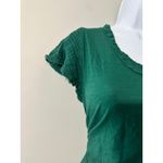 Michael Stars  Los Angeles Green V Neck Textured Sleeve T Shirt Top Womens Size M Photo 4