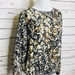 ZARA Gray, Tan, & Black Leopard Print Sweater Top Size Medium Photo 4