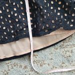 BCBGMAXAZRIA  Myranda Eyelet Zippered Peplum Tank Top Black Tan 6 Photo 3