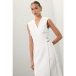 Ted Baker New! Molenaa Sleeveless Tailored Midi Wrap Dress Ivory US 6 $575 Photo 2