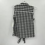 Charter Club  Women Gingham,Print Tie,Hem Shirt, Deep Black Size 10 (Z137)‎ Photo 1