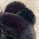 PINK - Victoria's Secret  Black Plush Slippers size M brand new Photo 6