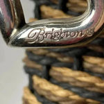 Brighton COPYBRIGHTON PURSE BLACK & TAN WOVEN STRAW ADJUST ALLIGATOR LOOK STRAP SILVER Photo 3