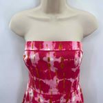 Anthropologie Fresno Ikat Strapless Dress Womens 4 Pink White Tie Dye Pink Photo 1