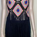 Hera Collection Crochet Granny Square Fringe Top NWT! Photo 3