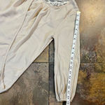 Cream/Tan Crossbody Wrap Blouse with Lace Back Small Tan Photo 5