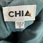 VTG Women's Sz: 8 Aqua Blue Split Hem Leather Pencil Skirt. Snap & Zip Closure. Photo 2