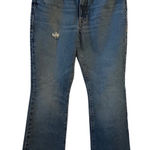 Good American  Womens Blue Denim Flare Jeans Size 6 28 Distressed High Rise Photo 0