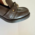 SO VTG Y2K  Camryn Brown Faux Leather Chain Chunky Heel Shoes Sz 6 (Cracking) Photo 3