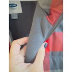 Old Navy  Plaid Quilted Vest Women Size Medium Gray Red Puffer Full Zip Collar Photo 3