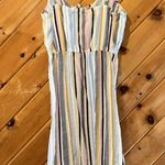 Hint of Blush  tie front button down striped midi dress Photo 3