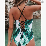 Cupshe NWT!! Women’s leaf print Monstera tropical one piece bathing suit XS Photo 1