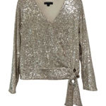 INC Silver Sequins Surplice Tie Photo 0