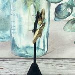 Vintage Metallic Gold Bow Tie Earrings Gold Photo 3