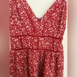 American Eagle  red floral sleeveless spaghetti strap romper with pockets size S Photo 5