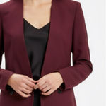 Theory  Maryland Wool-Blend Blazer – Size 10 – Burgundy / Wine Photo 0