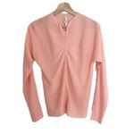 Tibi Cowl Neck Ruched Knit Top Long Sleeve Coral Pink Size XXS Photo 1