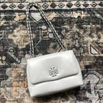 Tory Burch NWOT Britton Puffy Leather Optic White Silver Chain Shoulder Bag Photo 0