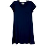Market & Spruce Navy Blue T-Shirt A-Line Short Sleeve Pocket Dress Medium Photo 1