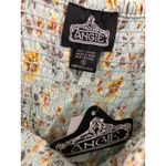 Angie  Floral Print Long Sleeve Dress Light Blue‎ Yellow Bohemian Cottagecore S Photo 2