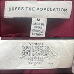 Dress the Population Dress Vanessa Halter Midi Plunge Neckline Burgundy M Photo 8