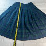 Pendleton VTG Maxi Skirt Womens 14 Green Black Watch Tartan Pleated Wool Classic Photo 8