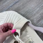 Torn By Ronny Kobo  cream lace up ribbed‎ knit sweater Photo 4