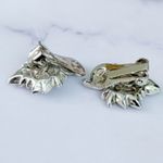 Vintage Clip On Earrings Light Shade of Gold Tone & Clear Gem Photo 8